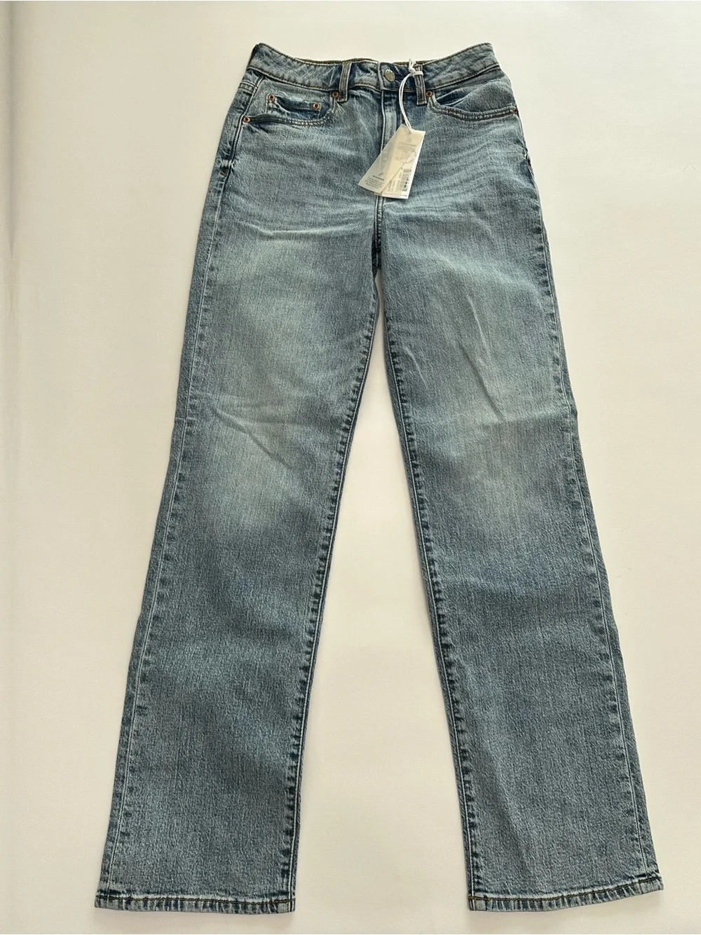 Daze 90s inspired Minimalist High Rise Straight Leg Light Wash Relaxed Denim